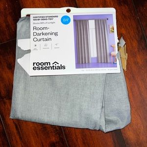 Gray Blackout Curtain Panel 84”